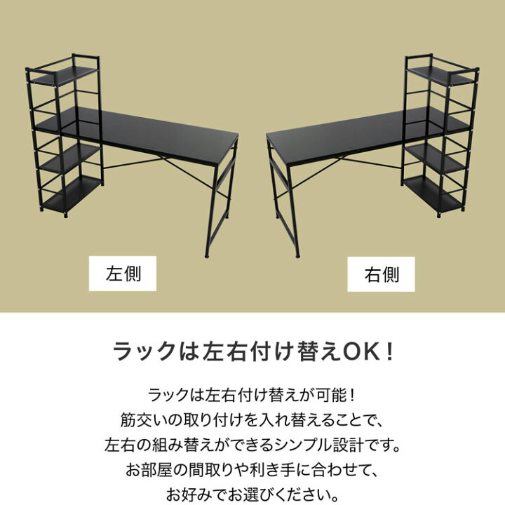楽天市場】パソコンデスク デスク ラック付き 幅140cm ガラス ワーク 