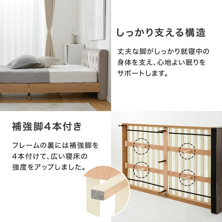引き取り限定】LOWYA ベルベッド調 ベッドフレーム ダブル