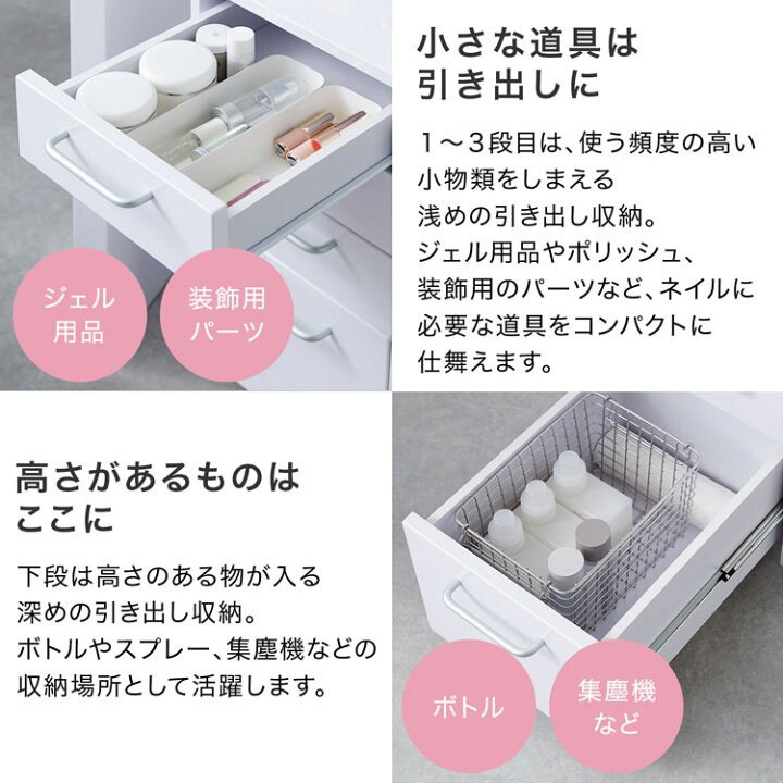 楽天市場】ネイルデスク ネイルテーブル デスク ガラス天板 棚付 可動 
