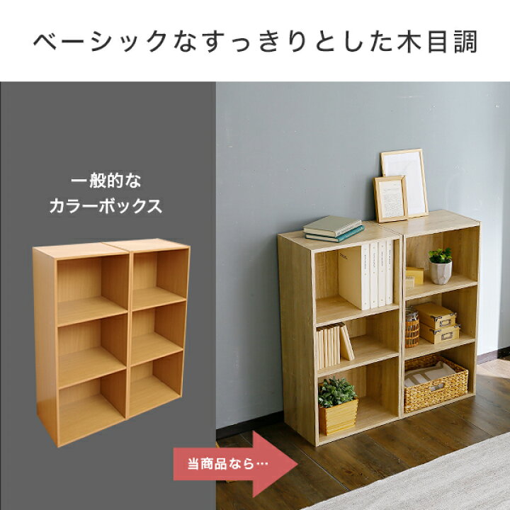 楽天市場】カラーボックス 3段 A4 2個セット 横置き 本棚 収納ボックス 