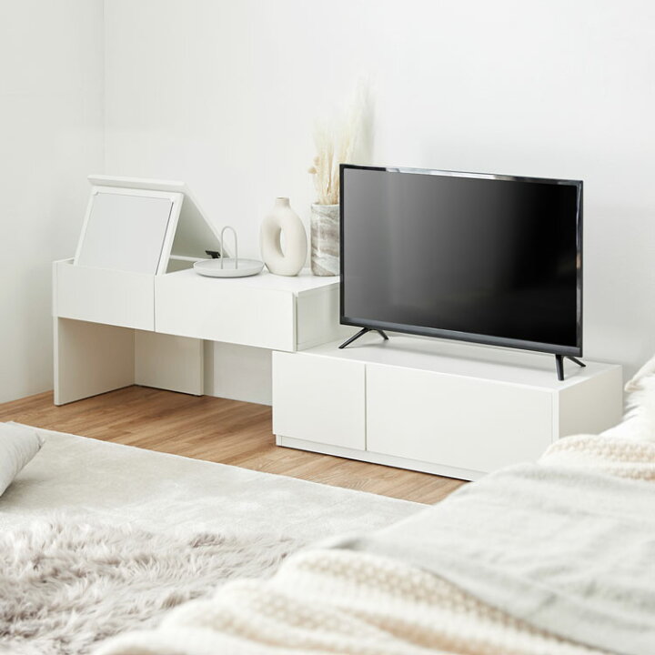 楽天市場】ドレッサー 鏡台 収納 メイク 化粧台 テレビ台 ローボード 