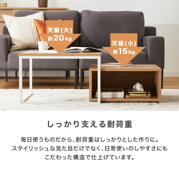 楽天市場】ネストテーブル テーブル ローテーブル 2個 セット 