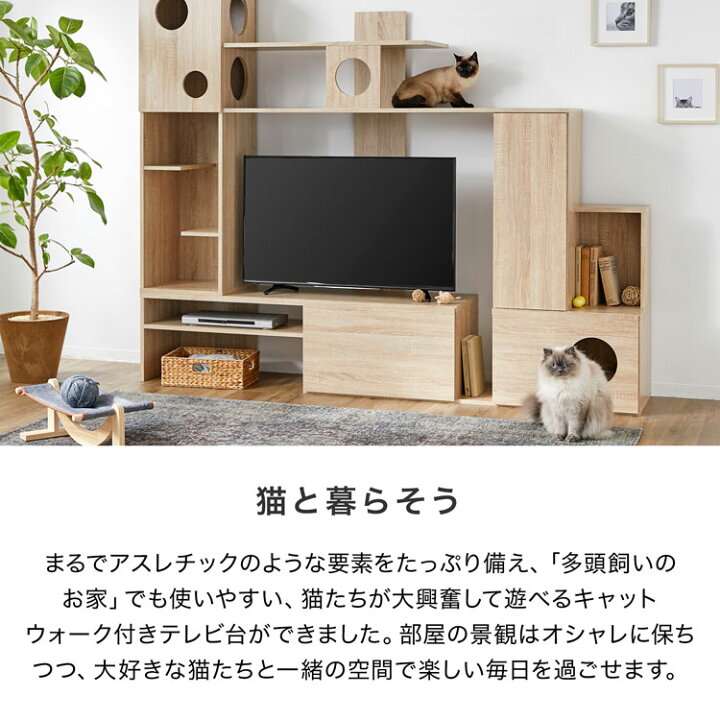 楽天市場】テレビ台 ハイタイプ キャットタワー キャットウォーク 猫 