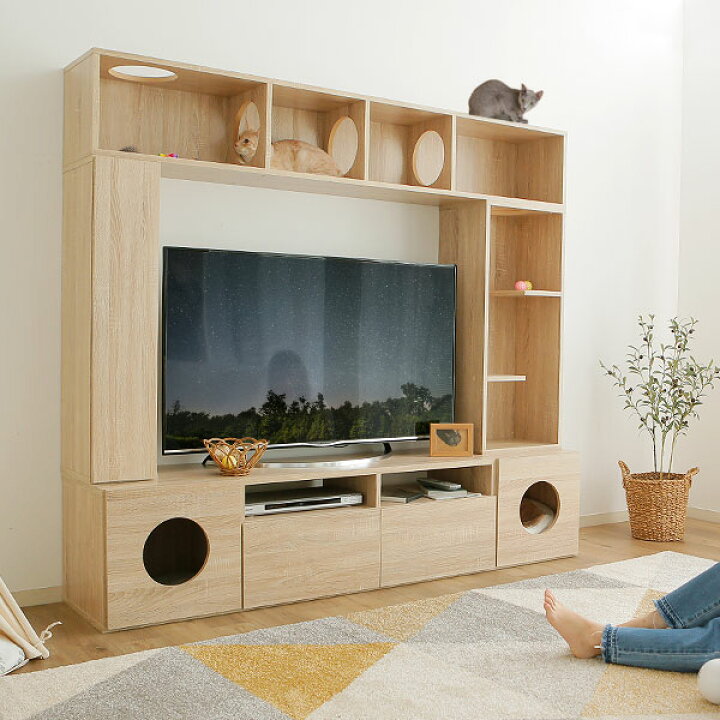 楽天市場】テレビ台 キャットタワー ハイタイプ キャットウォーク 猫 