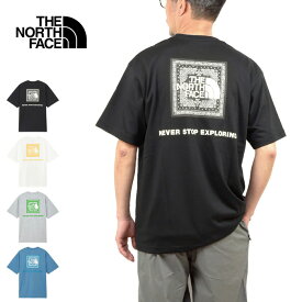 THE NORTH FACE ザ ノースフェイス NT32446 S/S BANDANA SQUARE LOGO TEE ショートスリーブバンダナスクエアロゴティー Tシャツ ペイズリー 柄 速乾 半袖 トップス アウトドア メンズ レディース 4カラー 国内正規 2024SS