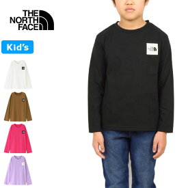 THE NORTH FACE ザ ノースフェイス NTJ32357 L/S SMALL SQUARE LOGO TEE(キッズ) ロングスリーブスモールスクエアロゴティー Tシャツ 100cm～150cm ロンT UVカット 速乾 長袖 アウトドア ジュニア 男の子 女の子 子供服 5カラー 国内正規 2024SS