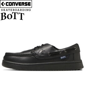 【SALE】CONVERSE SKATEBOARDING × BoTT コンバース スケートボーディング × ボット 34201470 DECKSTAR SK BoTT + デッキスター スケート ボット プラス 1CC607 モカシン スニーカー レザー シューズ 靴 革靴 コラボ メンズ ブラック 国内正規 2023AW 30%OFF