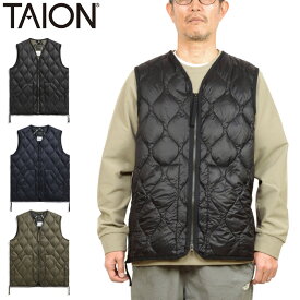 【SALE】TAION タイオン TAION-001ALSZML-1 MILITARY V NECK W-ZIP DOWN VEST ミリタリーVネックWジップダウンベスト ジレ 保温 防寒 撥水 軽量 アウター アメカジ アウトドア ビジネス フォーマル メンズ レディース 3カラー 国内正規 2025AW 10%OFF