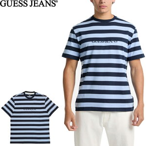 �ySALE�zGUESS JEANS �Q�X �W�[���Y M4YI84K9XF1 SS CN REG STRIPED YD TEE �V���[�g�X���[�u���M�����[�X�g���C�vT�V���c ���� �{�[�_�[ �I�[�K�j�b�N�R�b�g�� �g�b�v�X �X�g���[�g �A���J�W �V���v�� ����