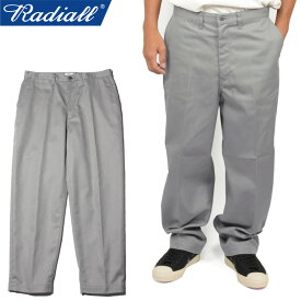 RADIALL ラディアル RAD-CNQ-PT004 CNQ MOTOWN - WIDE TAPERED FIT PANTS コンキスタ モータウン ワイド テーパード フィット パンツ ワーク T/Cツイル スラックス 厚手 定番 日本製 ボトムス アメカジ ストリート ローライダー メンズ レディース アイスグレー 国内正規