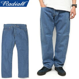 RADIALL ラディアル RAD-DNM-PT008-02 KUSTOM 350B STRAIGHT FIT PANTS カスタム 350B ストレートフィット デニム パンツ ジーパン ウォッシュ加工 日本製 セルビッチ 赤耳 アメカジ ワーク ストリート ローライダー メンズ レディース ライトインディゴ 国内正規