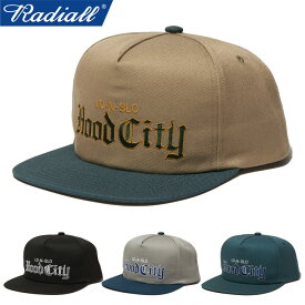 RADIALL ラディアル RAD-23AW-HAT008 HOOD CITY - TRUCKER CAP フッドシティートラッカーキャップ フラットバイザー スナップバック ツイル 帽子 ハット ストリート スケート ローライダー メンズ レディース 4カラー 国内正規 2023AW