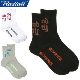 RADIALL ラディアル RAD-PAC053 HOOD CITY - 1PAC SOX MID フッドシティ 1パック ソックス ミッド ロング ハイソックス 靴下 抗菌 アンダーウェア 下着 雑貨 ストリート スケート ワーク アメカジ メンズ レディース 3カラー 国内正規 2023AW