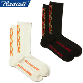 RADIALL ラディアル RAD-PAC055 FLAMES - 1PAC SOX LONG / MERINO WOOL フレームス 1パック ソックス ロング メリノウール ハイソックス 靴下 防臭 抗菌 着圧 アンダーウェア 下着 雑貨 ストリート スケート ワーク アメカジ メンズ レディース 2カラー 国内正規 2023AW