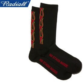 RADIALL ラディアル RAD-PAC055 FLAMES - 1PAC SOX LONG / MERINO WOOL フレームス 1パック ソックス ロング メリノウール ハイソックス 靴下 防臭 抗菌 着圧 アンダーウェア 下着 雑貨 ストリート スケート ワーク アメカジ メンズ レディース 2カラー 国内正規 2023AW