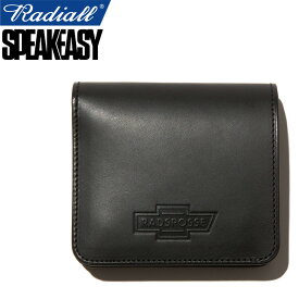 RADIALL × SPEAKEASY ラディアル × スピークイージー RAD-SPEY008 POSSE FOLDED TRUCKER WALLET ポッセフォールドトラッカーウォレット 二つ折り 財布 札入れ 小銭入れ カードケース カウレザー 牛革 本革 ストリート ワーク アメカジ ブラック 国内正規 2024SS