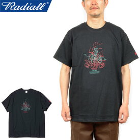 【SALE】RADIALL ラディアル RAD-22SS-TEE013 RAD FLAMES - CREW NECK T-SHIRT S/S ラッド フレイムス クルーネック Tシャツ ショートスリーブ 半袖 トップス 日本製 コットン ストリート アメカジ メンズ レディース 3カラー 国内正規 2022SS 20%OFF