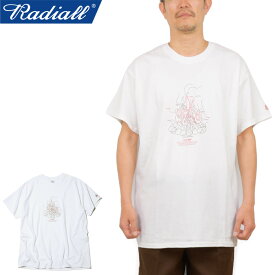 【SALE】RADIALL ラディアル RAD-22SS-TEE013 RAD FLAMES - CREW NECK T-SHIRT S/S ラッド フレイムス クルーネック Tシャツ ショートスリーブ 半袖 トップス 日本製 コットン ストリート アメカジ メンズ レディース 3カラー 国内正規 2022SS 20%OFF