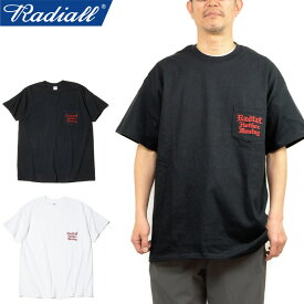 RADIALL ラディアル RAD-24SS-TEE001 HOTBOX - CREW NECK T-SHIRT S/S ホットボックスクルーネックTシャツ ショートスリーブ 半袖 ポケT ロゴ 刺繍 トップス 日本製 コットン ストリート ワーク アメカジ メンズ レディース 2カラー 国内正規 2024SS