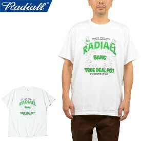 RADIALL ラディアル RAD-24SS-TEE012 TRUE DEAL POT - CREW NECK T-SHIRT S/S トゥルーディールポットクルーネックTシャツ ショートスリーブ 半袖 ロゴ プリント トップス 日本製 コットン ストリート ワーク アメカジ メンズ レディース 3カラー 国内正規 2024SS