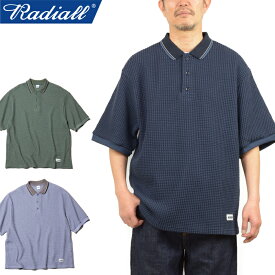 【SALE】RADIALL ラディアル RAD-23SS-CUT001 BIG WAFFLE POLO SWEAT SHIRT S/S ビッグ ワッフル ポロ スウェット シャツ ショートスリーブ サーマル 半袖 ポロシャツ 日本製 ストリート ワーク アメカジ スケート メンズ レディース 3カラー 国内正規 30%OFF