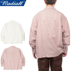 RADIALL ラディアル RAD-24SS-SH001 SANTA MADRE-OPEN COLLARED SHIRT L/S サンタマドレ オープンカラーシャツ ロングスリーブ トップス シャツ 長袖 開襟 日本製 ロゴ 刺繍 ストリート ワーク アメカジ ローライダー メンズ 2カラー 国内正規 2024SS