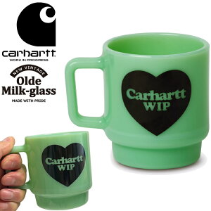 �J�[�n�[�gWIP×�I�[���h�~���N�K���X Carhartt WIP×Olde Milk-glass I035873 �n�[�g�O���X�}�O Heart Glass Mug �}�O�J�b�v 280ml �R�b�v ���[�N �C�� �v���O���X �����Y ���f�B�[�X ���� �H�� �G�� ���{�� 2