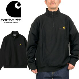 カーハートWIP Carhartt WIP I027014-23F ハーフジップ アメリカン スクリプト スウェットシャツ HALF ZIP AMERICAN SCRIPT SWEATSHIRT プルオーバー トップス ストリート ワーク イン プログレス メンズ レディース 厚手 保温 裏起毛 2カラー 国内正規 2023AW