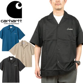 カーハートWIP Carhartt WIP I031465 デルレイ シャツ S/S DELRAY SHIRT オープンカラー ボーリング ワーク イン プログレス トップス ストリート メンズ レディース ロゴ刺繍 開襟 半袖 3カラー 国内正規 2023SS