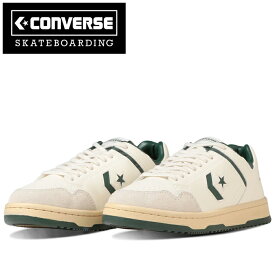 コンバース スケートボーディング CONVERSE SKATEBOARDING 34201221 ウエポン スケート オックス WEAPON SK OX 1SD335 CHEVRON&STAR/シェブロン&スター レザー スケボー シューズ スニーカー メンズ 靴 ホワイト/グリーン 国内正規 40%OFF セール