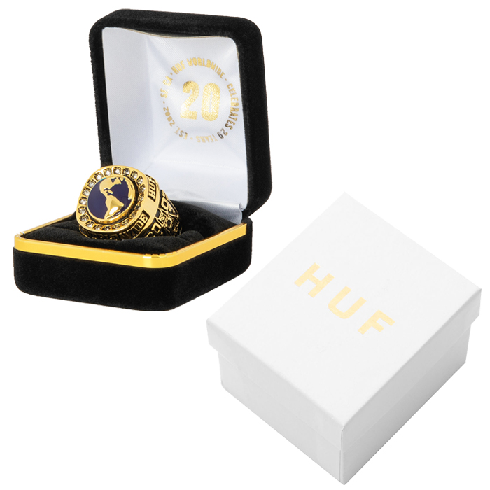 ハフ HUF AC00693 ワールドワイドリング WORLDWIDE RING 指輪 ジャムホームメイド アクセサリー ジュエリー スケボー  ストリート メンズ レディース ブラス ゴールド 国内正規 2022AW | LOWBROW SPORTS