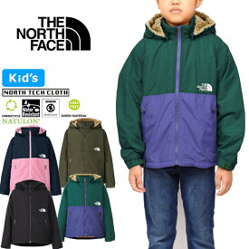 ザ・ノース・フェイス THE NORTH FACE NPJ72257 コンパクト ノマド ジャケット キッズ COMPACT NOMAD JACKET シェルパ フリース裏地 マウンテンパーカー アウター ジュニア 男の子 女の子 子供服 撥水 防寒 保温 軽量 100～150cm 4カラー 国内正規 2023AW 20%OFF セール