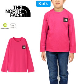 ザ・ノース・フェイス THE NORTH FACE NTJ32357 ロングスリーブ スモール スクエアロゴ ティー キッズ Tシャツ L/S SMALL SQUARE LOGO TEE ロンT アウトドア ジュニア 男の子 女の子 子供服 UVカット 速乾 長袖 100～150cm 5カラー 国内正規 2024SS