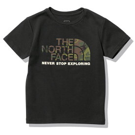 ザ・ノース・フェイス THE NORTH FACE NTJ32359 ショートスリーブ カモ ロゴ ティー キッズ Tシャツ S/S CAMO LOGO TEE トップス アウトドア キャンプ ジュニア 男の子 女の子 子供服 迷彩 UVカット 速乾 半袖 100～150cm 3カラー 国内正規 2024SS