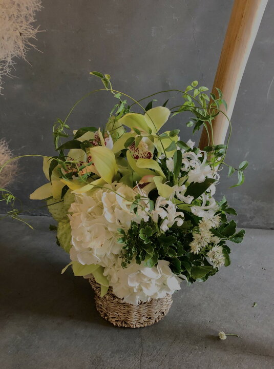 楽天市場 お供え用アレンジメントフラワー メッセージカード お花 花 アレンジ フラワー アレンジメント フラワーアレンジメント アレンジフラワー インテリア おしゃれ お供え お悔み 初盆 法事 法要 Arrangement Lowergo