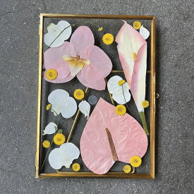 【アフターブーケ ＜Pau パゥ＞】生花ブーケを「押し花＆額装」してお届けします　結婚式 前撮り プロポーズ 記念日 フォトウェディング ウェディング ブーケ 花束 記念 残す プレスフラワー 加工 フレーム