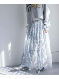 【SALE／50%OFF】レースボリュームスカート LOWRYS FARM ローリーズファーム スカート ロング・マキシスカート ブルー ブラック ホワイト【RBA_E】[Rakuten Fashion]
