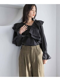 【SALE／60%OFF】アシメフリルギャザーブラウス LOWRYS FARM ローリーズファーム トップス シャツ・ブラウス ブラウン ホワイト ブラック【RBA_E】[Rakuten Fashion]