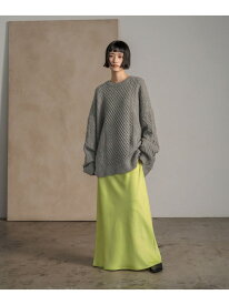 ケーブルBIGチュニック LOWRYS FARM ローリーズファーム トップス ニット グレー ホワイト ブラック ブルー【先行予約】*【送料無料】[Rakuten Fashion]