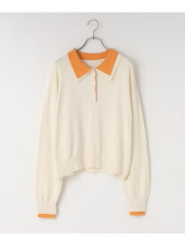 【SALE／20%OFF】バイカラーニットポロLS LOWRYS FARM ローリーズファーム トップス ニット グリーン ホワイト ネイビー グレー【RBA_E】【送料無料】[Rakuten Fashion]