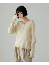 【SALE／50%OFF】マルチボーダーフリルタイトLS LOWRYS FARM ローリーズファーム トップス ニット ネイビー ホワイト グレー ブラウン【RBA_E】[Rakuten Fashion]