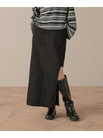 【SALE／50%OFF】アシメスリットタイトスカート LOWRYS FARM ローリーズファーム スカート ロング・マキシスカート ベージュ ブラック【RBA_E】[Rakuten Fashion]