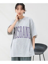 BIGカレッジロゴ6S LOWRYS FARM ローリーズファーム トップス カットソー・Tシャツ グレー ホワイト【送料無料】[Rakuten Fashion]