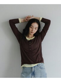 ヘンリーレイヤードLS LOWRYS FARM ローリーズファーム トップス カットソー・Tシャツ ホワイト ブラウン グレー ブラック【先行予約】*【送料無料】[Rakuten Fashion]