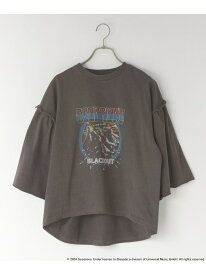 リメイクBANDソデフリルSS LOWRYS FARM ローリーズファーム トップス カットソー・Tシャツ グレー【先行予約】*【送料無料】[Rakuten Fashion]