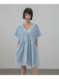 【SALE／40%OFF】シャーリングチュニックフレンチスリーブ LOWRYS FARM ローリーズファーム トップス シャツ・ブラウス ブラウン ホワイト ブラック ベージュ ブルー【RBA_E】[Rakuten Fashion]