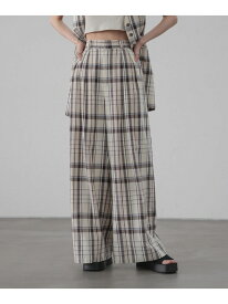 ソフリネンワイドパンツ LOWRYS FARM ローリーズファーム パンツ その他のパンツ ホワイト ブルー ベージュ カーキグリーン ブラウン ブラック【送料無料】[Rakuten Fashion]