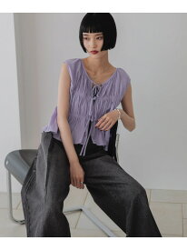 【SALE／20%OFF】ヨウリュウシャーリングノースリーブ LOWRYS FARM ローリーズファーム トップス シャツ・ブラウス パープル ブラウン グレー ホワイト【RBA_E】【送料無料】[Rakuten Fashion]