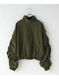 【SALE／44%OFF】ナイロンギャザーブルゾン LOWRYS FARM ローリーズファーム ジャケット・アウター ブルゾン・ジャンパー カーキグリーン ブラウン ブラック【RBA_E】【送料無料】[Rakuten Fashion]