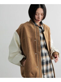 【SALE／20%OFF】【LFM(U)】ウーリーテックスタジャン LOWRYS FARM ローリーズファーム ジャケット・アウター ブルゾン・ジャンパー ブラウン ブラック【RBA_E】【送料無料】[Rakuten Fashion]